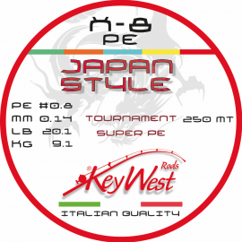 Key West Japan Style Tournament Super PE #0.8 250mt X-8 Multicolor 25mt